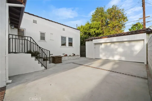a view of a large body of water with a building in the background