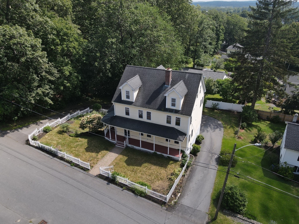 21 High Street Ayer, MA 01432 - Photo 40 of 40 an aerial view of a house with swimming pool big yard and large trees