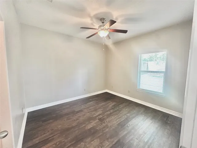 a bathroom with a small yard