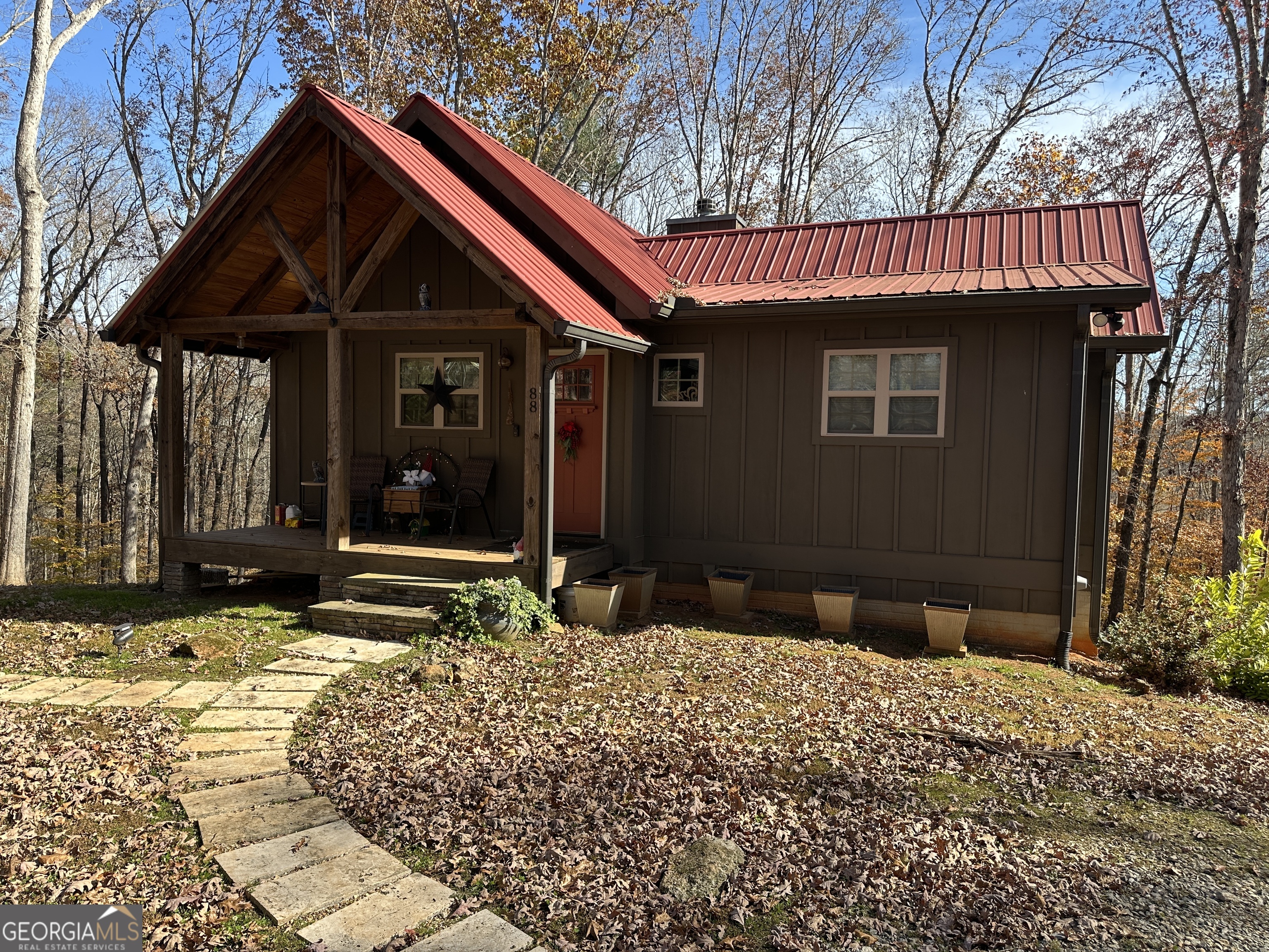 a front view of a house