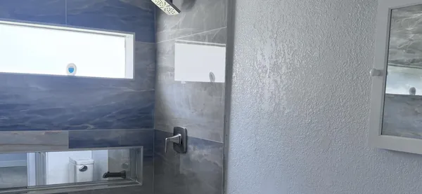 a bathroom with a shower