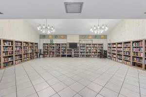 a view of a room with racks