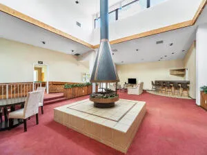 an aerial view of a house with garden space and street view