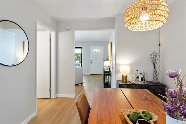 a view of a living room and bathroom