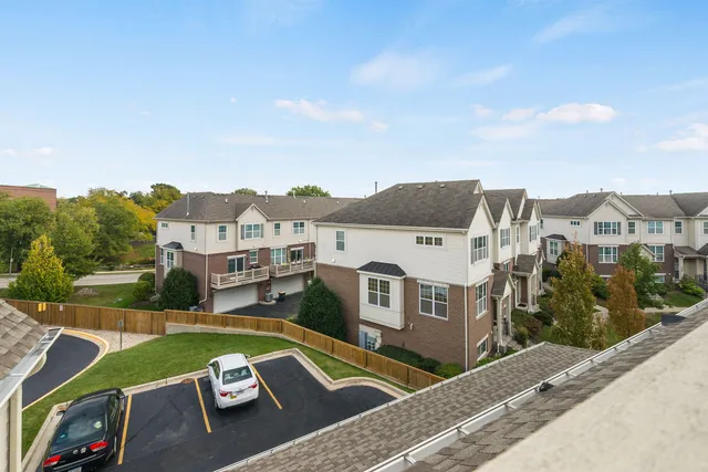 a view of a city with tall buildings