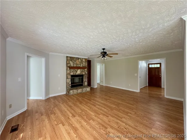 a view of a livingroom with a fireplace