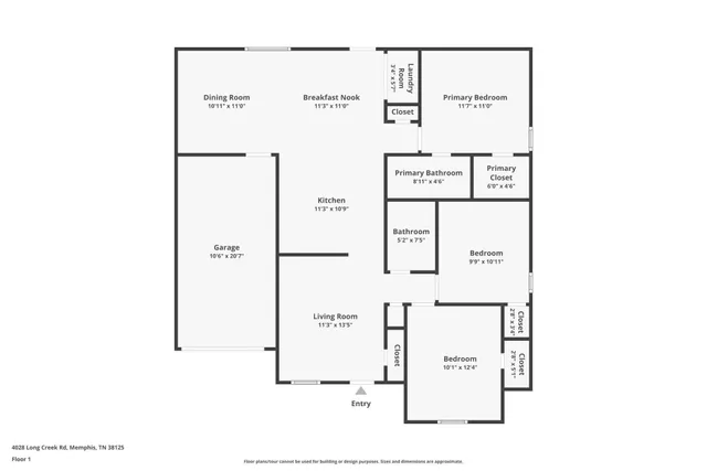 $1,850 | 4028 Long Creek Road, Memphis, TN 38125