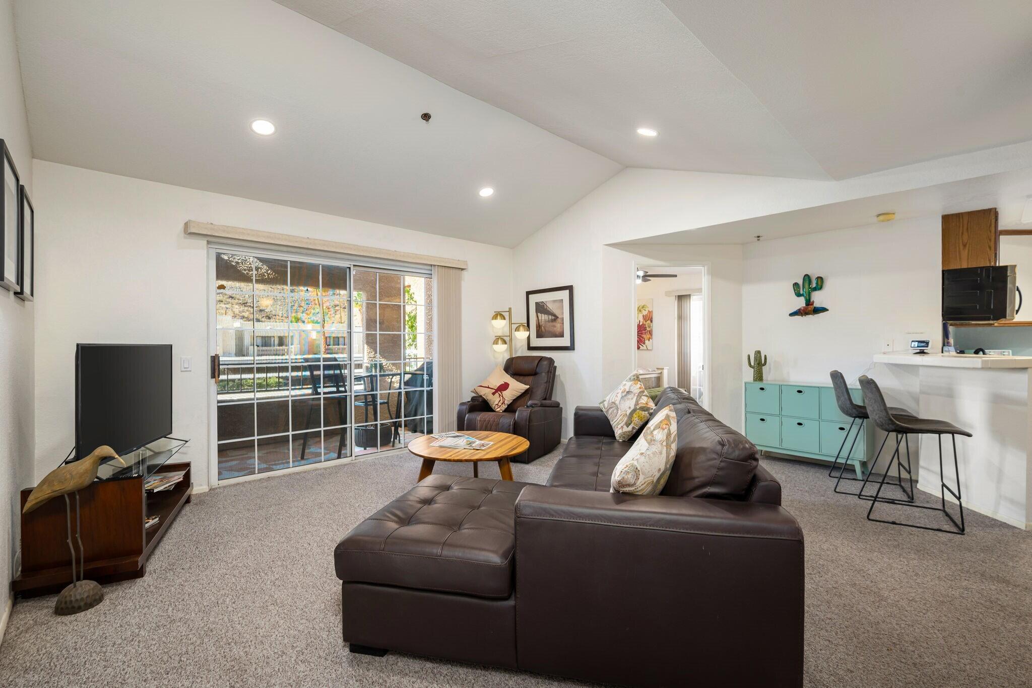 2700 Lawrence Crossley Road, Unit 22 Palm Springs, CA 92264 - Photo 7 of 41 Living Room. Patio