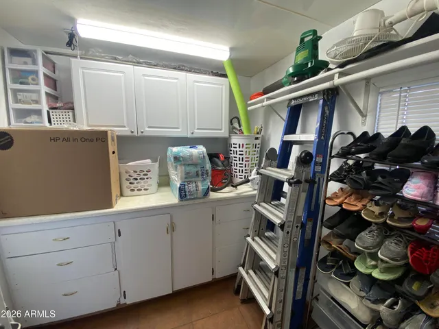 a room with storage and utility