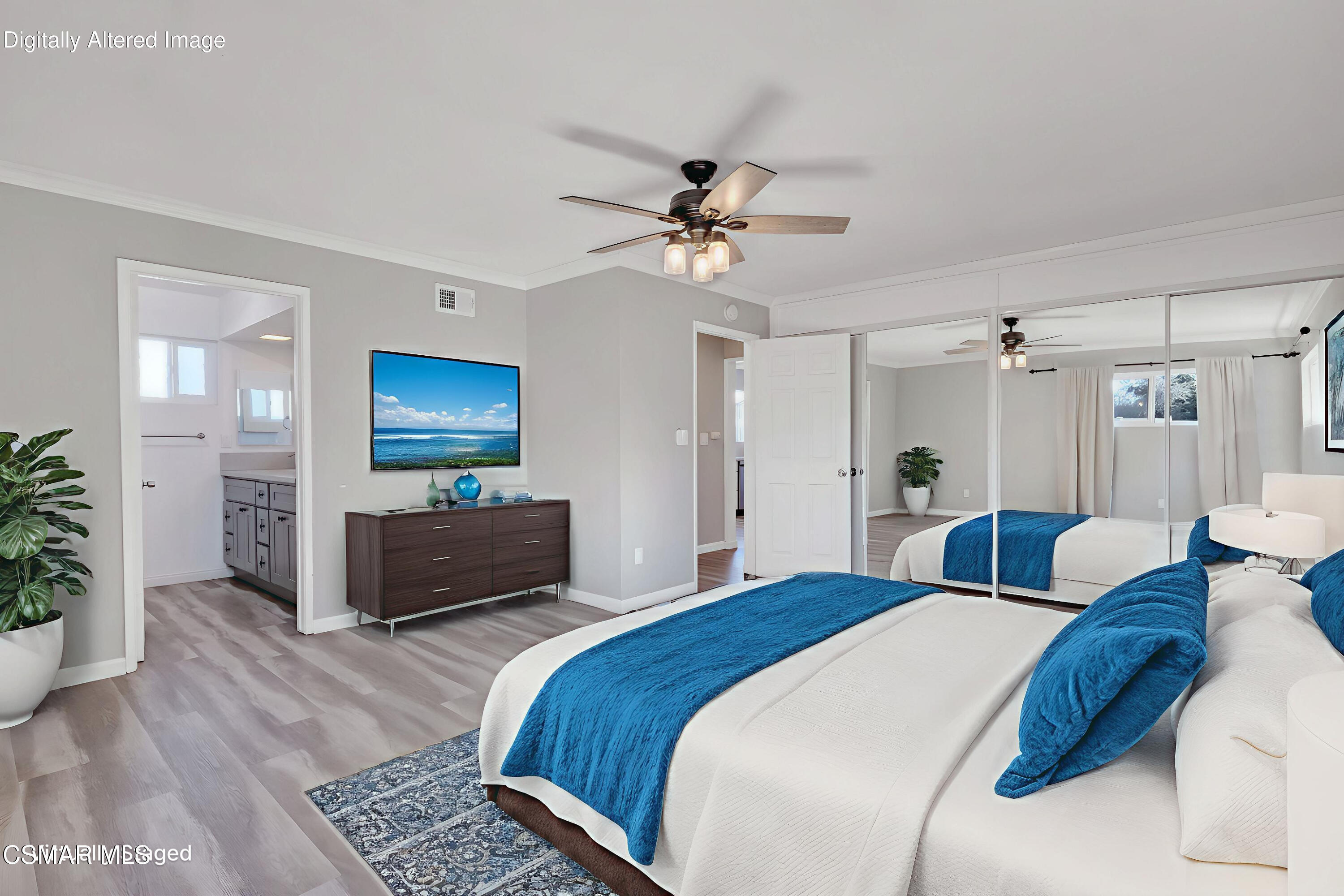 896 Moffatt Circle Simi Valley, CA 93065 - Photo 9 of 50 a bedroom with a bed and a flat screen tv