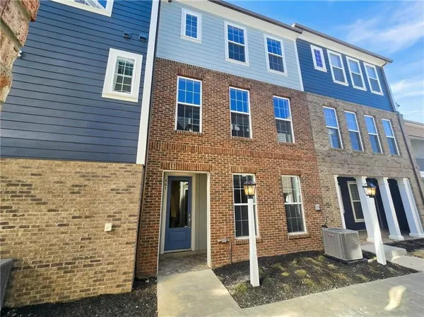 a view of an entrance of the building