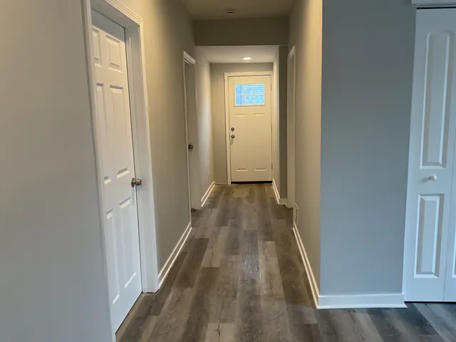 an empty room with windows