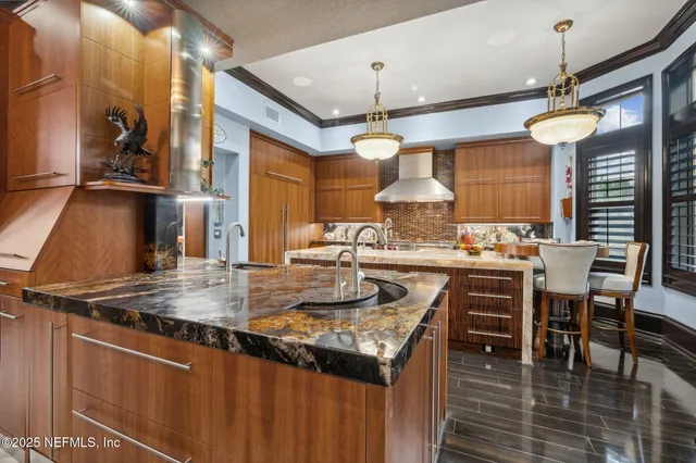 a bathroom with a sink and a shower