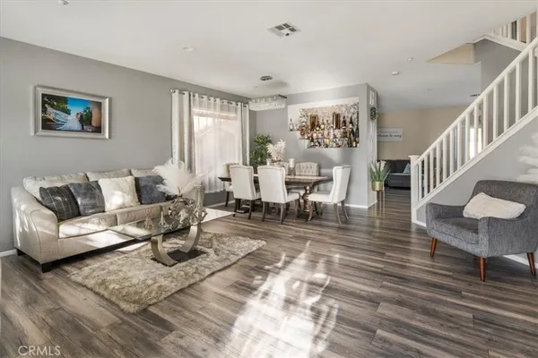 a living room with furniture