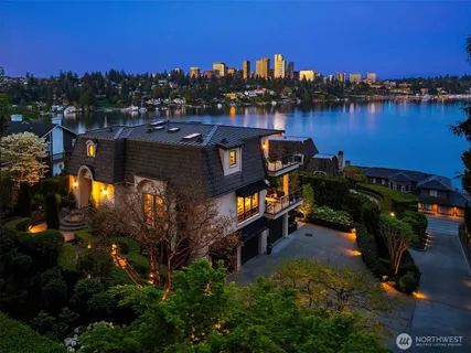 a view of a lake with a outdoor space