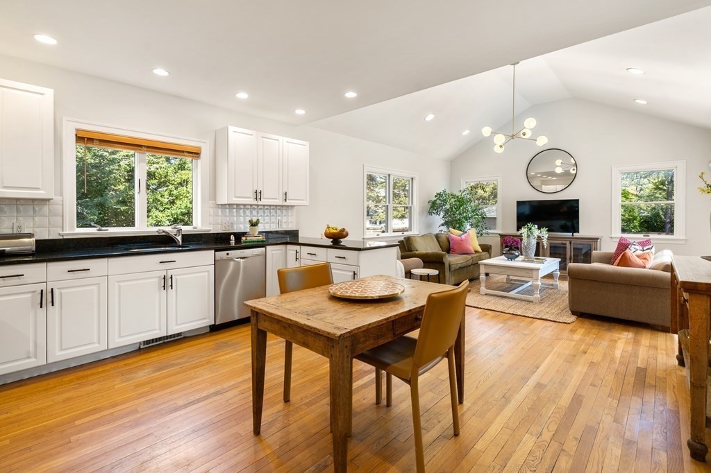 19 Elmore Street Newton, MA 02459 - Photo 7 of 40 a large kitchen with lots of counter space a sink appliances and a large window