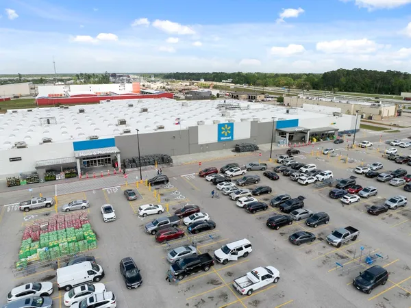 an aerial view of a workspace