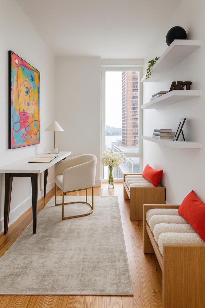 427 East 90th Street, Unit PH10 Manhattan, NY 10128 - Photo 14 of 28 a living room with furniture and a window
