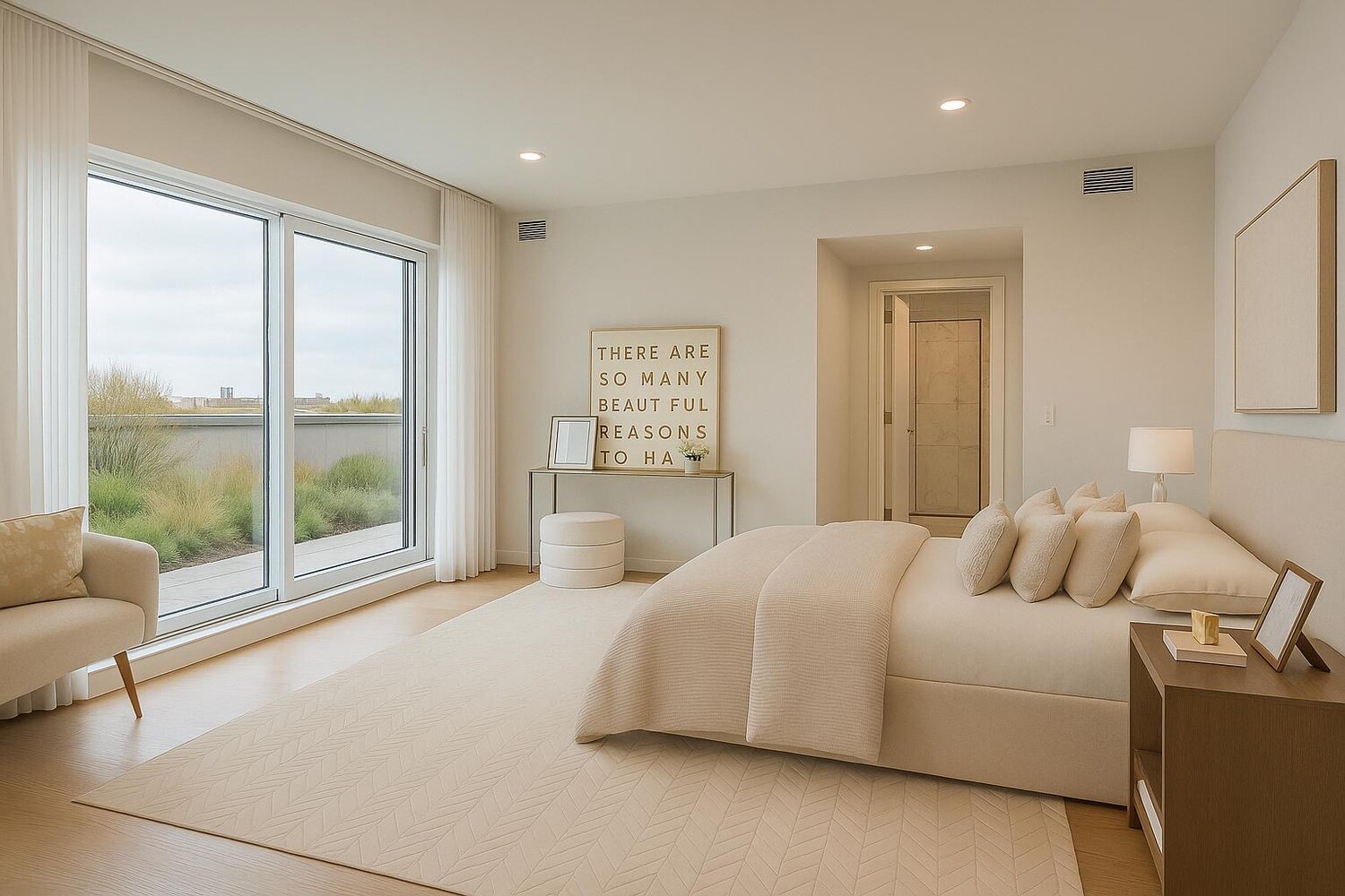 427 East 90th Street, Unit PH10 Manhattan, NY 10128 - Photo 7 of 28 a bedroom with a large bed and a large window