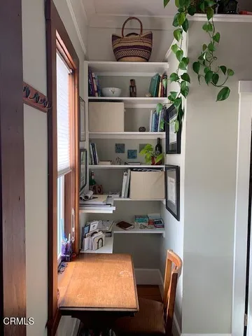 a room with furniture and a potted plant