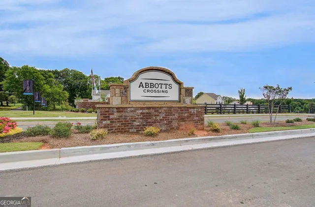 a view of a big building with a big yard