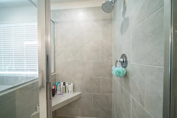 a bathroom with a shower