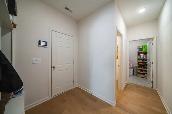 an empty room with closet