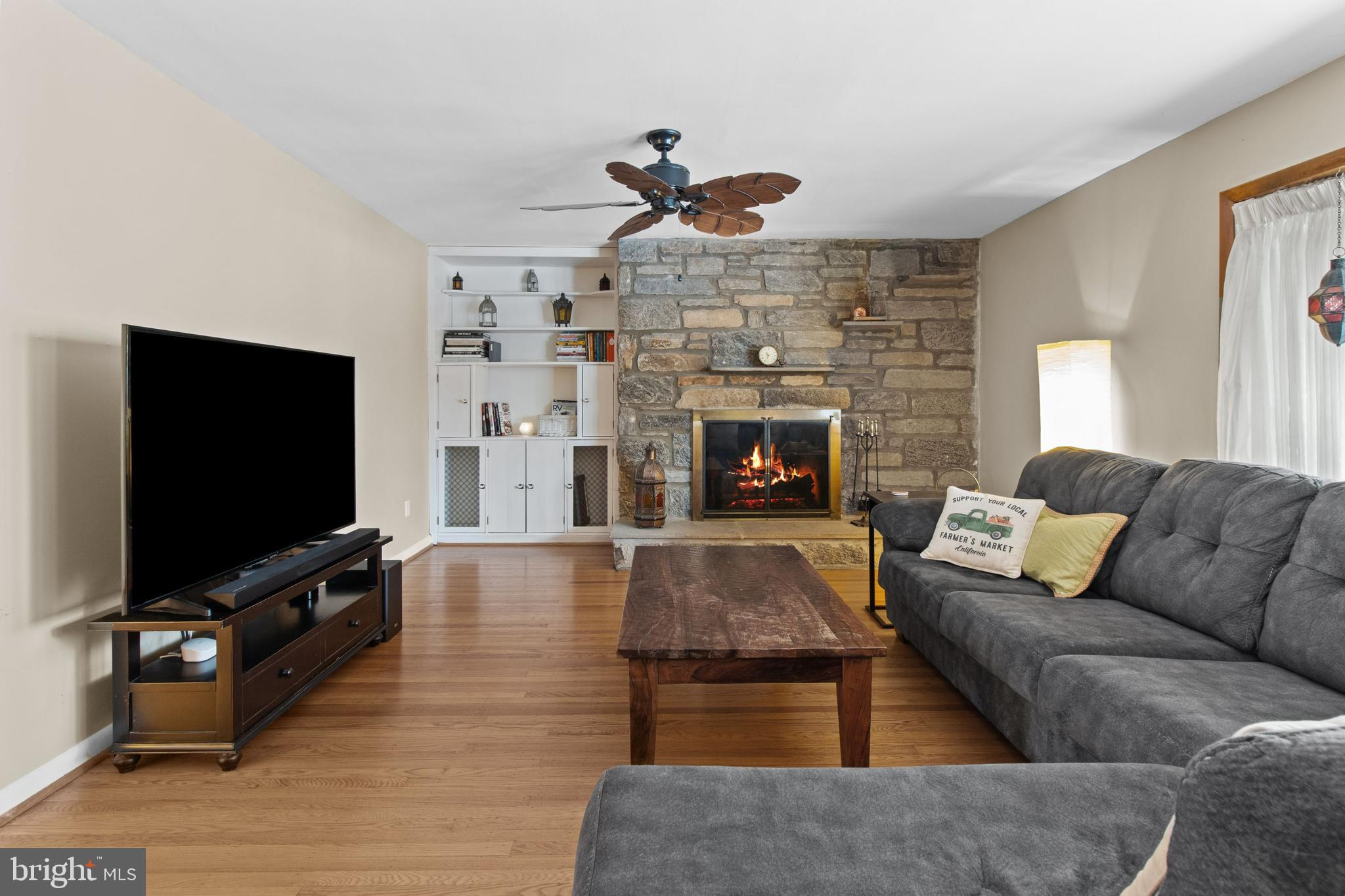 143 Ridgefield Road Newtown Square, PA 19073 - Photo 5 of 42 Huge living room with fireplace!