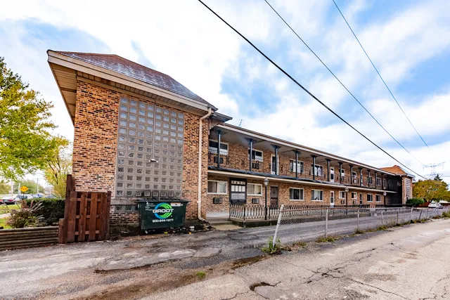 a front view of a building