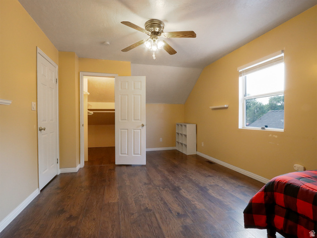 270 East 100 North Monroe, UT 84754 - Photo 27 of 65 Spacious room featuring wood-finish flooring, a ceiling fan with integrated lighting, and a window with blinds