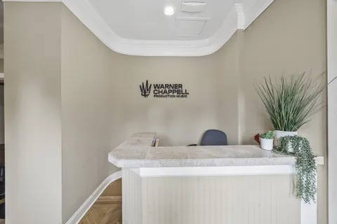 a living room with furniture