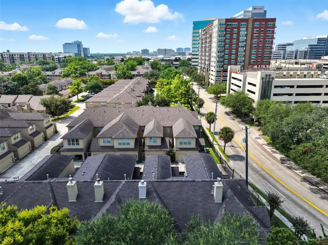 an aerial view of multiple house