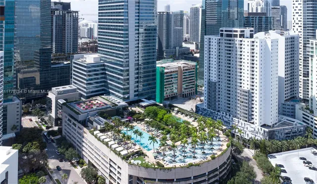 a view of a city with tall buildings