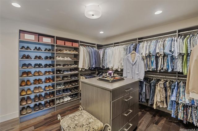 a view of kitchen with furniture and wooden floor