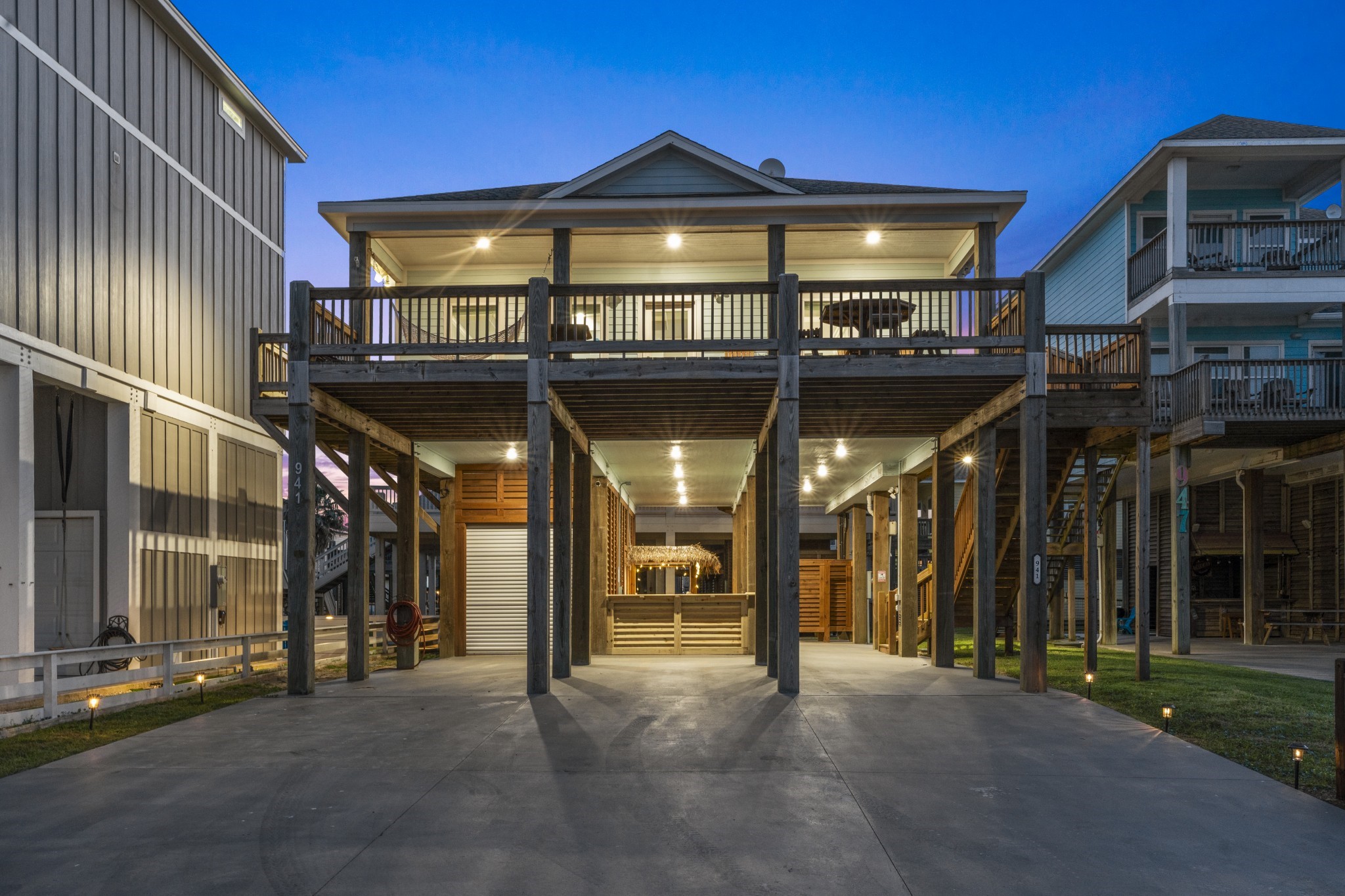 a view of a building with a street