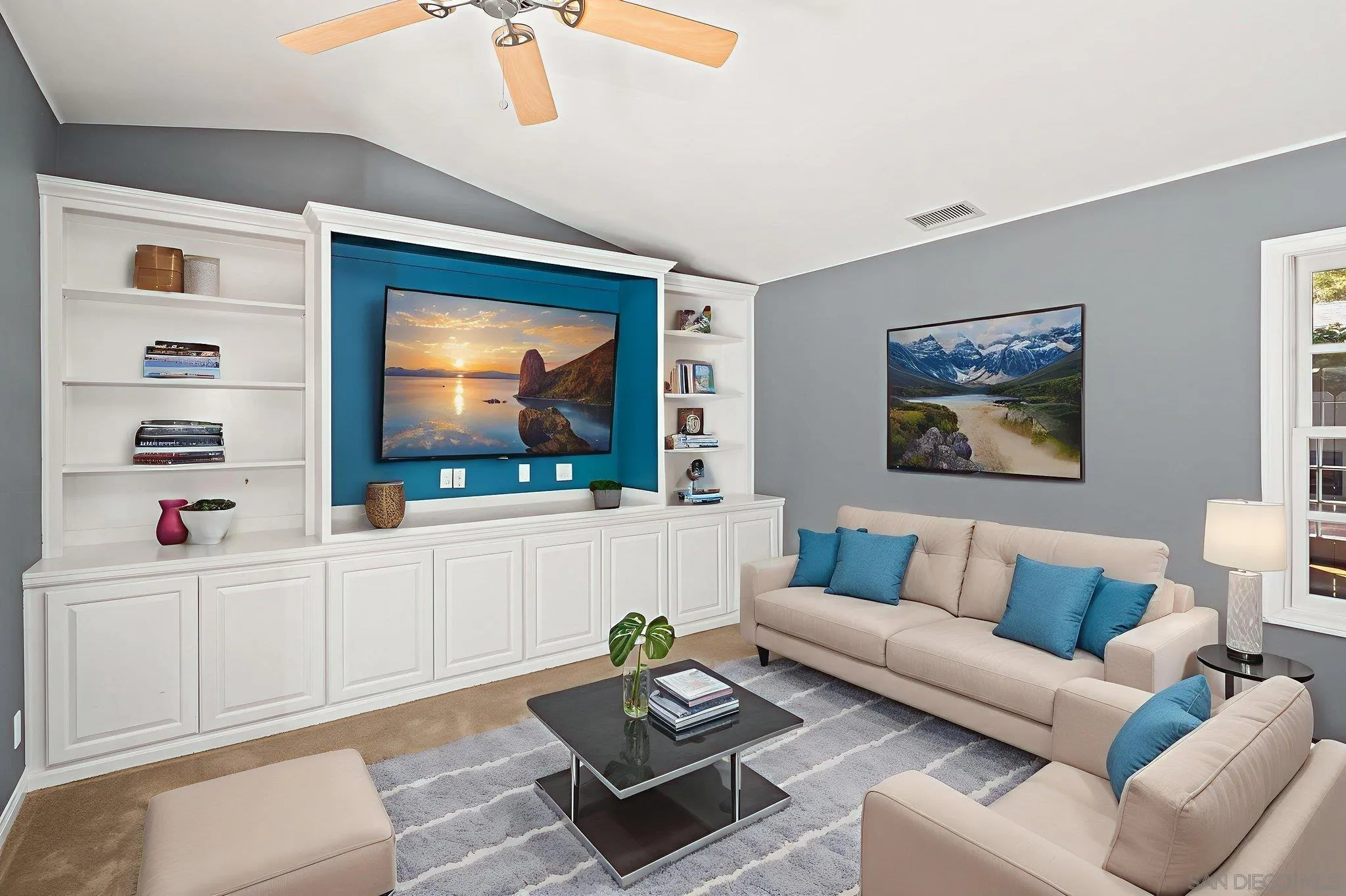 3733 La Cresta Drive San Diego, CA 92107 - Photo 20 of 57 a living room with furniture and a flat screen tv