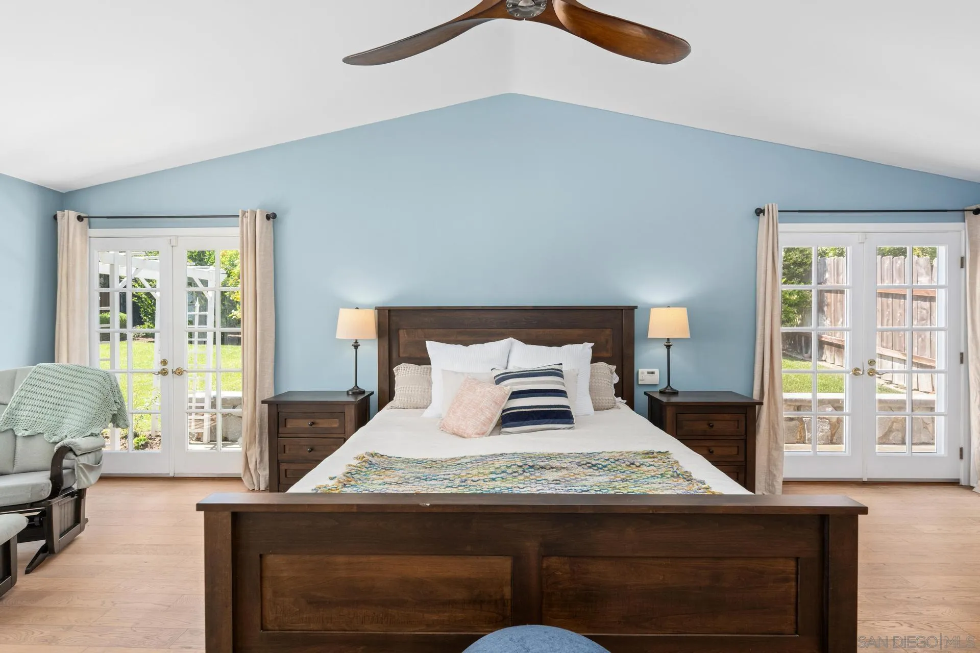 3733 La Cresta Drive San Diego, CA 92107 - Photo 38 of 57 a bedroom with a large bed and a large window