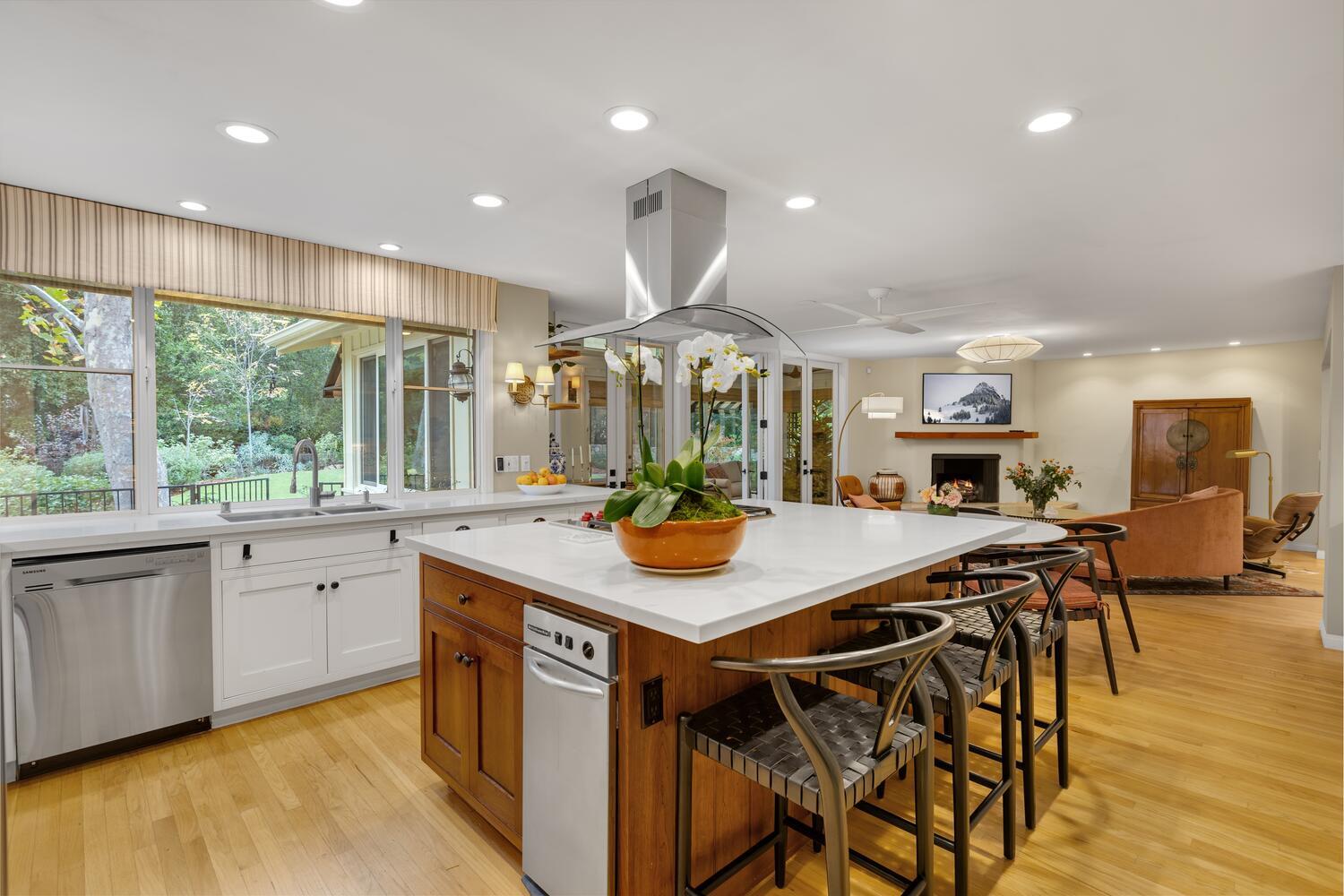 828 Foothill Lane Ojai, CA 93023 - Photo 13 of 40 a kitchen with stainless steel appliances kitchen island a large island in the center