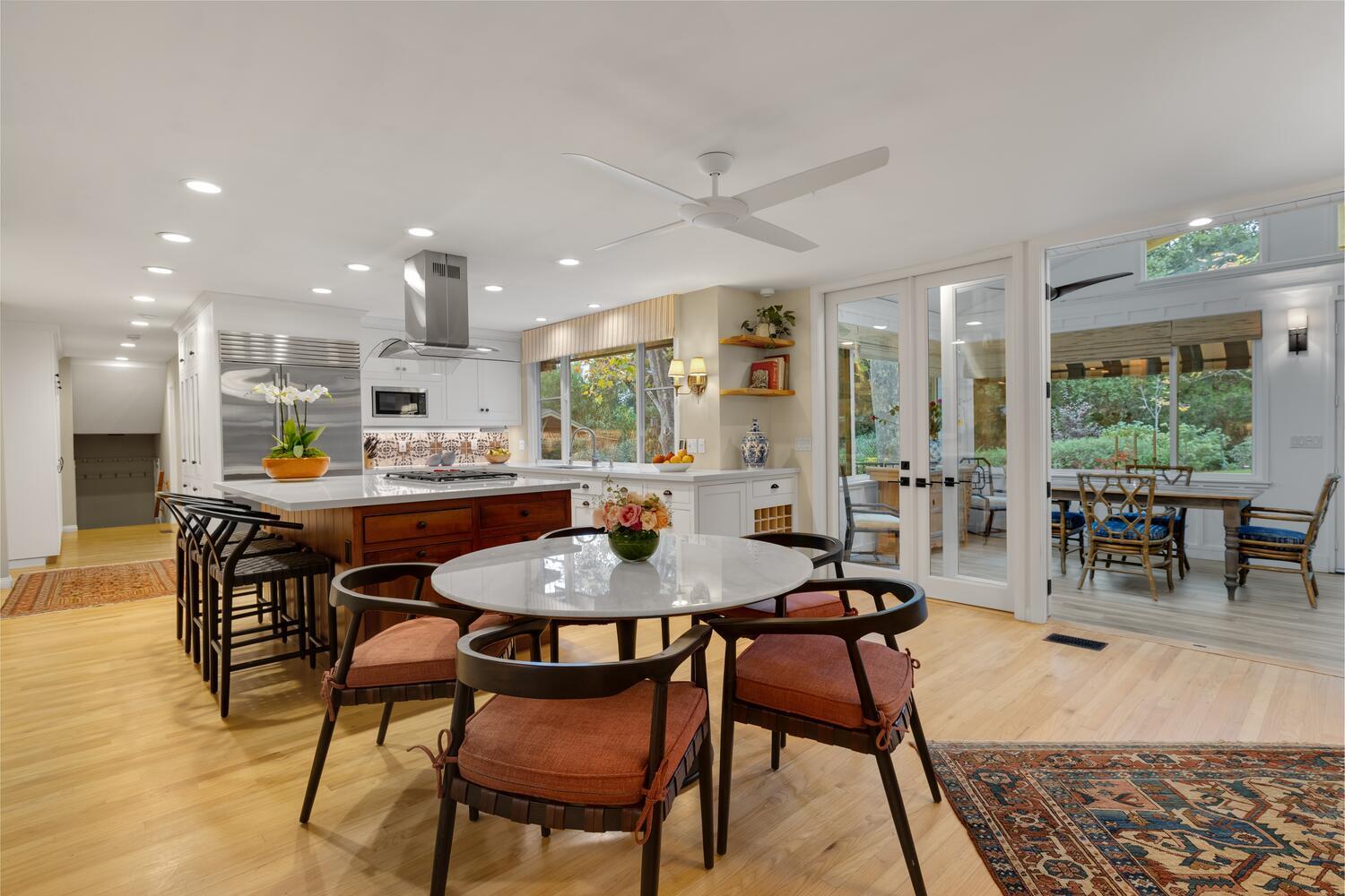 828 Foothill Lane Ojai, CA 93023 - Photo 14 of 40 a view of a dining room with furniture window and outside view