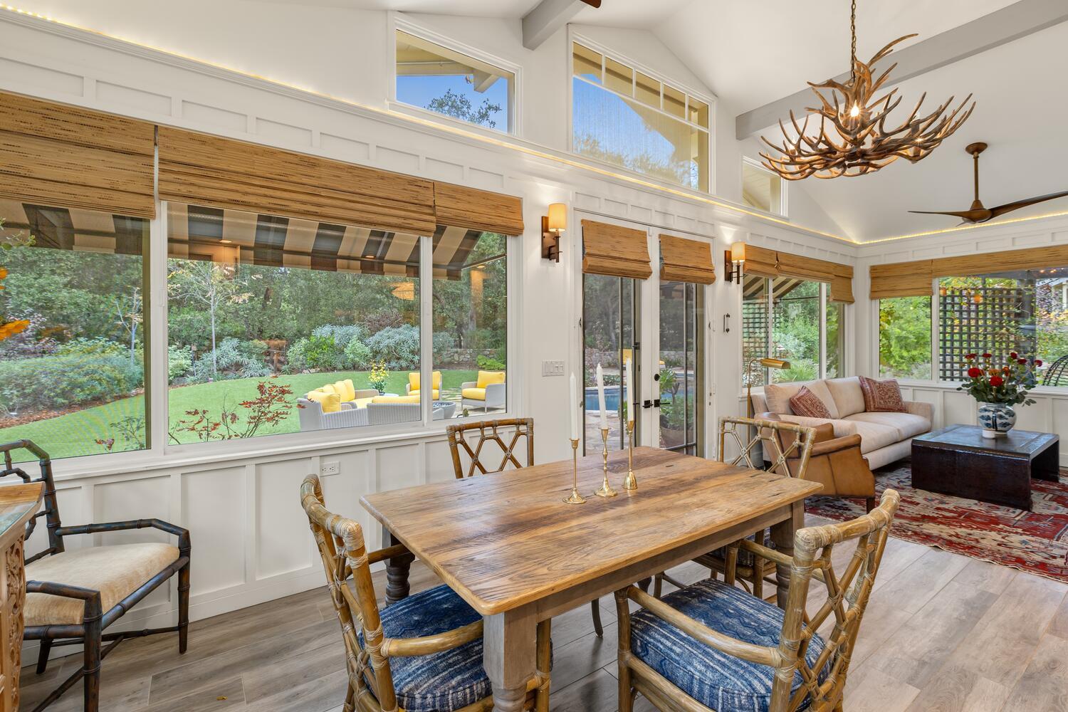 828 Foothill Lane Ojai, CA 93023 - Photo 27 of 40 a view of a dining room with furniture window and outside view