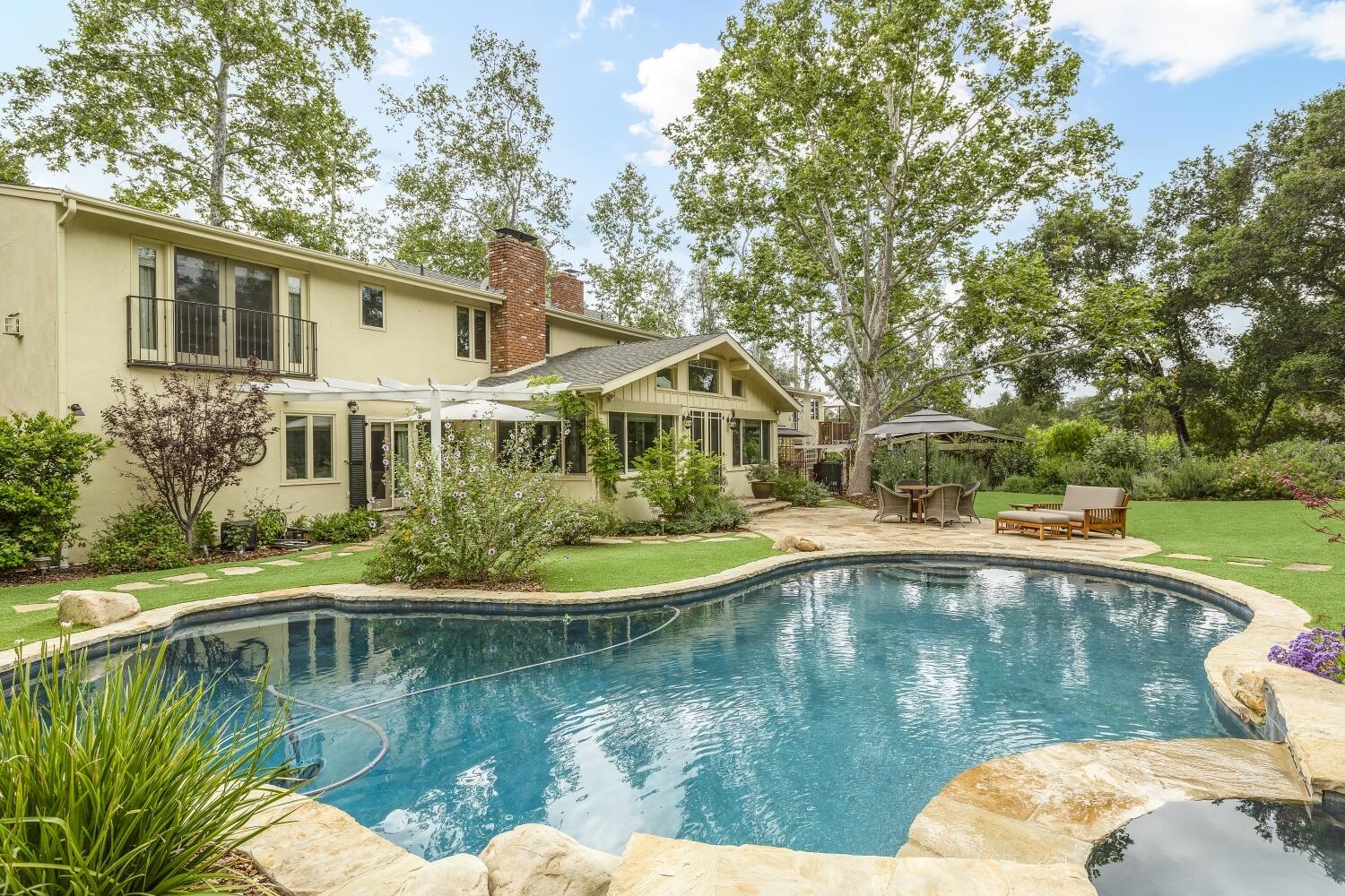 828 Foothill Lane Ojai, CA 93023 - Photo 30 of 40 a view of a house with swimming pool