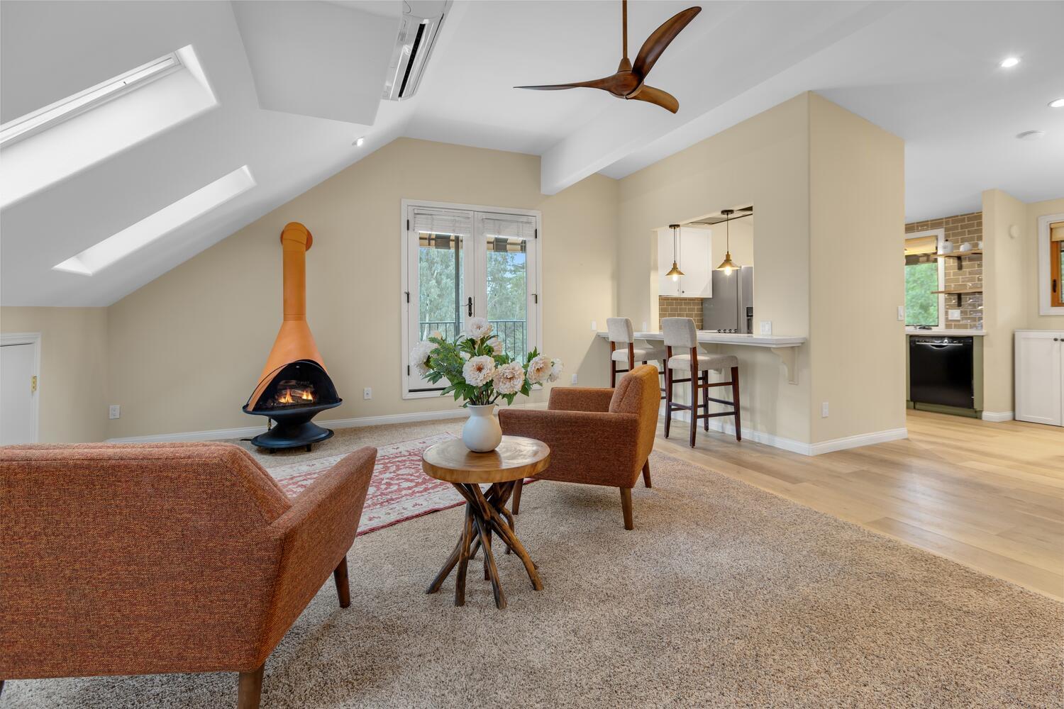 828 Foothill Lane Ojai, CA 93023 - Photo 39 of 40 a living room with furniture a window and a chandelier