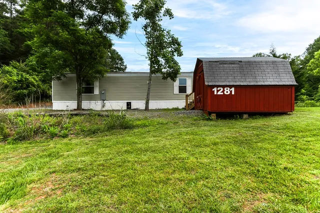 a aerial view of a town with houses