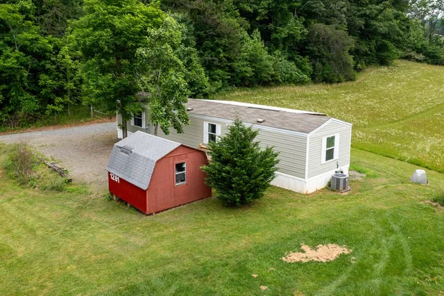 a garden view with a seating space