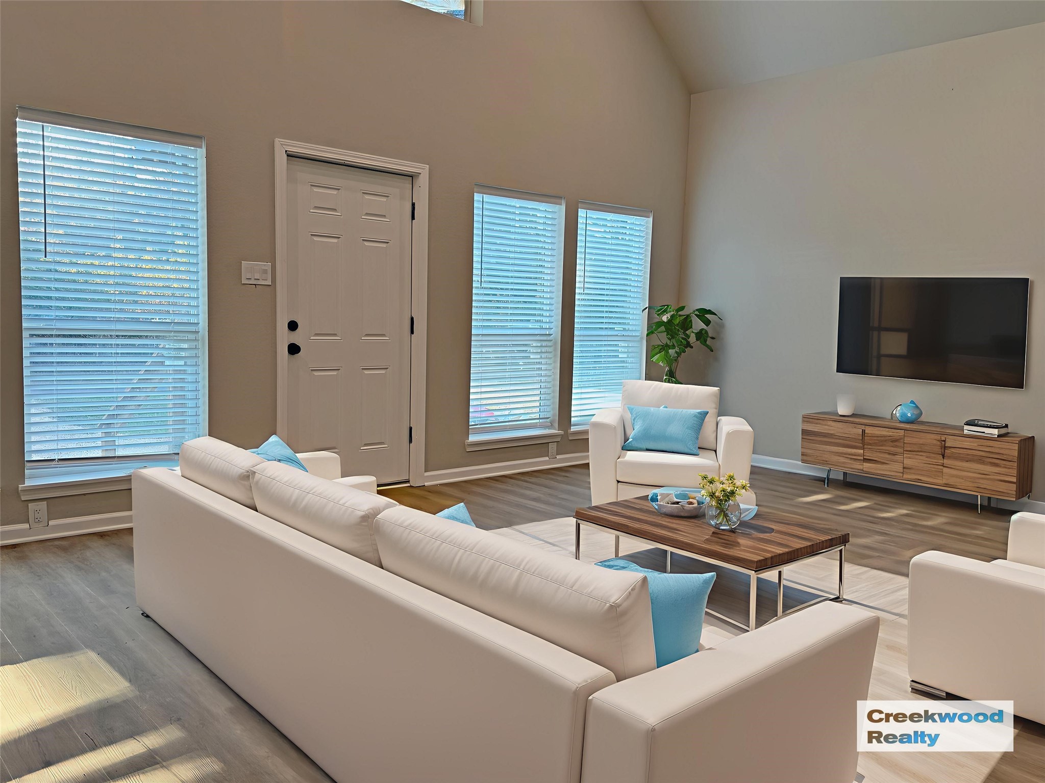 91 Willow Oak Lane Point Blank, TX 77364 - Photo 5 of 27 a living room with furniture and a flat screen tv