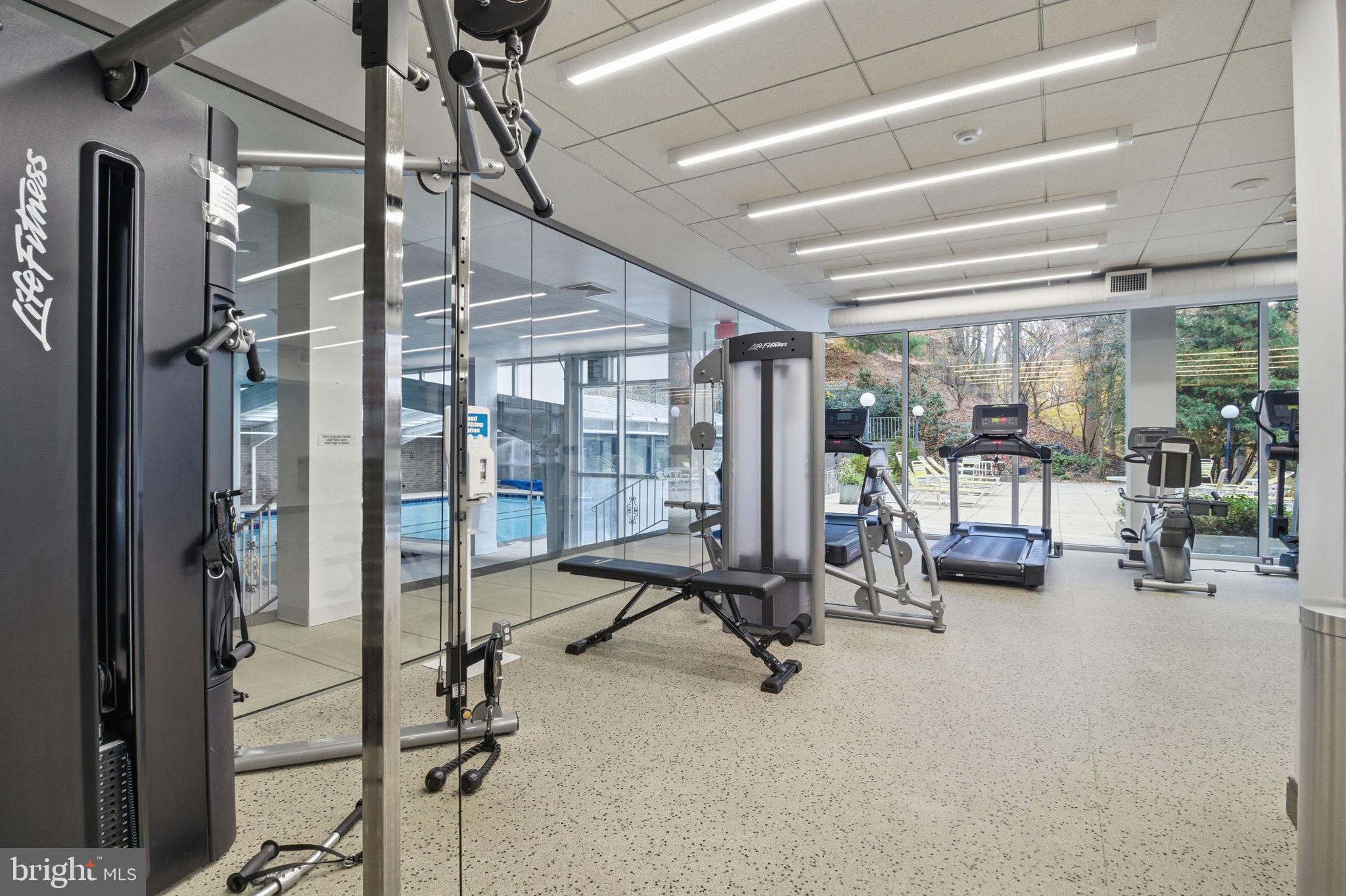 4100 Cathedral Avenue Northwest, Unit 818 Washington, DC 20016 - Photo 13 of 15 a view of a room with gym equipment