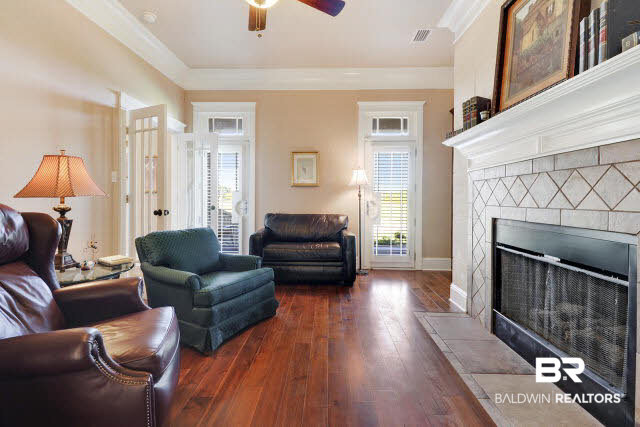 17140 Davis Road Summerdale, AL 36580 - Photo 17 of 33 Wonderful study off the foyer. Beautiful built ins and fireplace. Quiet, peaceful place to relax!