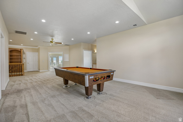 220 East Ridge Road Orem, UT 84057 - Photo 21 of 52 Expansive carpeted room with recessed lighting and a ceiling fan