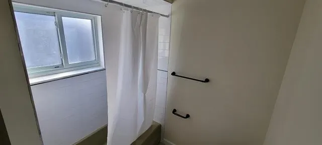 a bathroom with a shower