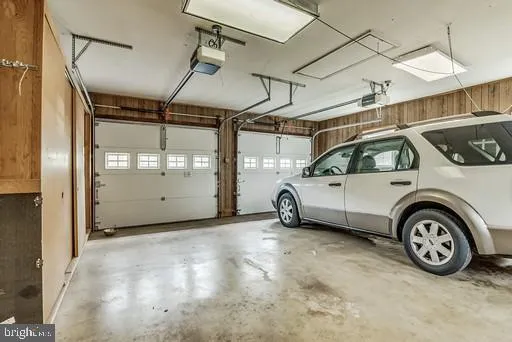 a view of a field with large trees